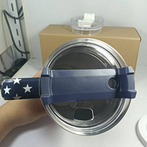 Vaso Térmico de Acero Inoxidable de 40 oz con Asa, Tapa y Popote, Taza de Viaje para Coche, Diseño Bandera Nacional de EE. UU., Mantiene Temperatura 12-24h - Product Image 6
