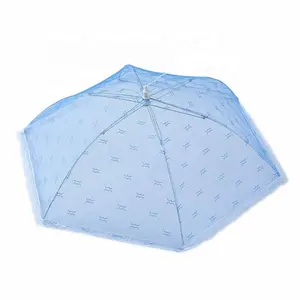 Capa de arroz de renda de malha hexagonal prato dobrável capa de mesa grande anti-mosca mosquito guarda-chuva de comida