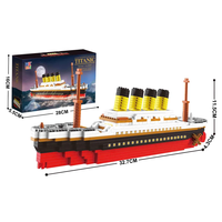 Modelo Grande del Titanic con Luz, Compatible con Otros Modelos, Regalo, Bloques de Construcción Educativos, Juguetes para Niños
