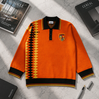 Pull en tricot personnalisé avec logo pour homme, motif jacquard, pull d'hiver, jersey de football, pull en tricot pour homme