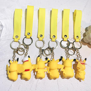 13 moda Pikachu anahtarlıklar Pokemoned UV baskılı çevre dostu kauçuk figürler için özel Logo araba/okul çantası kolye - Product Image 5