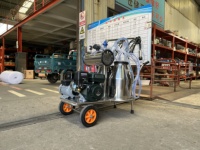 Machine à traire hybride portable à double alimentation 25L avec un seul ou deux seaux, pompe à moteur et moteur - Haute productivité, utilisation facile