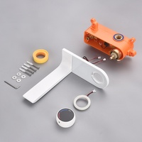 Robinet de lavabo encastré en cuivre et céramique, chaud/froid, avec affichage numérique, finition brossée, design minimaliste invisible