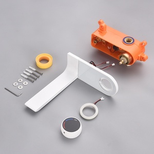Grifo <span class=keywords><strong>de</strong></span> lavabo empotrado <span class=keywords><strong>de</strong></span> cerámica y cobre con válvula oculta, <span class=keywords><strong>para</strong></span> agua fría y caliente, con pantalla digital, acabado cepillado, minimalista e invisible. - Product Image 6