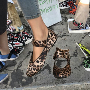 Zapatos Planos de Moda para Mujer, Primavera-Verano, Estilo Coreano con Estampado de Leopardo, Punta Cuadrada, Tacón Bajo, Tallas Grandes, Suela de Goma - Product Image 3