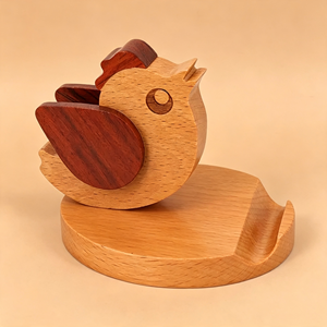 Soporte para Teléfono de Madera Hecho a Mano, Base Antideslizante, Estilo Europeo, Decoración para el Hogar, Organizador de Escritorio, Madera de Haya, Logotipo Personalizado - Product Image 2