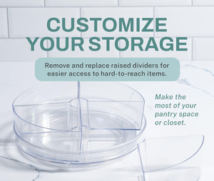 Organizador de Maquillaje Transparente de Plástico Ecológico, Caja de Almacenamiento de Cosméticos y Joyas con Plato Giratorio Lazy Susan - Product Image 4