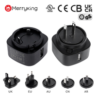 Adaptateur secteur interchangeable 5V 6V 9V 12V 15V 19V 500mA 0.5A 1A 1.5A 2A 4A 5A Chargeur USB avec certifications UL GS CE UKCA CB