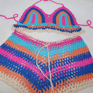 S731 Bikini tricoté respirant et doux au <span class=keywords><strong>crochet</strong></span> coloré fait à la main - Product Image 3