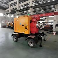 Pompe à eau haute pression en fer avec moteur diesel monté sur remorque |   OEM personnalisable 330 m³/h pour l'irrigation agricole, l'exploitation minière et les luttes contre les inondations