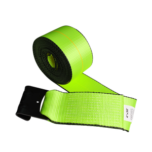 Sangle de treuil 4 pouces Sangles de remorque avec crochet plat à cliquet Contrôle de cargaison - Product Image 2