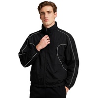 Veste coupe-vent pour homme, personnalisée par le fabricant, imperméable, col montant, bande réfléchissante 3M, fermeture éclair