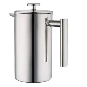 Pembuat Perkolator Kopi Stainless Steel, Pembuat Perkolator Kopi Manual Dinding Ganda 304 Stainless Steel untuk Penggunaan Di Rumah