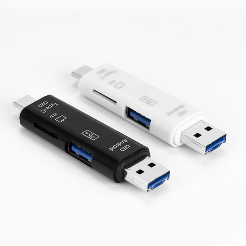 5 In 1 다기능 USB 2.0 유형 C/USB/마이크로 USB/Tf/SD 메모리 카드 리더 OTG 어댑터 휴대 전화 액세서리