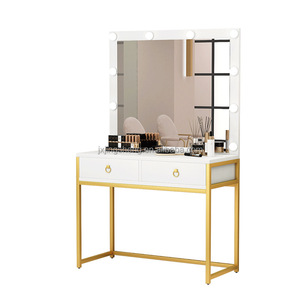 Meubles de salon pieds en métal doré table <span class=keywords><strong>console</strong></span> murale en bois blanc avec tiroirs - Product Image 6