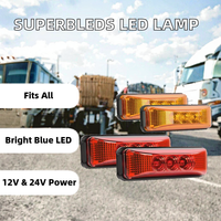 Feux latéraux universels à LED bleus Superbleds DC 12V/24V pour bus, camion, remorque, caravane, camping-car, pick-up, feux arrière