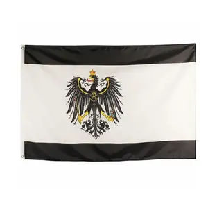 Groothandel Custom 100% Polyester 3x5ft Dubbelzijdige Duitse Pruisenarend Pruisische Vlag