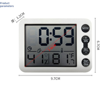 Termometer Dapur Digital Layar Besar, Pengukur Kelembapan, Timer Meja Belajar, Alarm Pintar