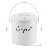 Poubelle à compost en métal pour cuisine avec poignée, poubelle à déchets alimentaires pour comptoir, seau à compost d'intérieur style ferme, sans odeur, écologique, OEM