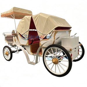 Des fabricants de haute qualité vendent des calèches blanches de style mariage avec auvents, des calèches pour parcs et des calèches de tourisme. - Product Image 1