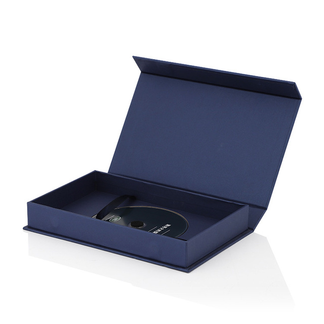 Custom High Quality Rigid Paper Cardboard CD Case DVD Magnetic Packaging Gift Box With Foam Insert