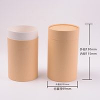 Emballage personnalisé en papier kraft cylindrique, écologique, biodégradable, pour thé, café, cosmétiques, fleurs, cadeaux, impression quadricolore