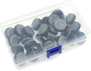 28 pièces de 24 mm de diamètre coussinets de meubles noirs à clouer coussinets en feutre avec clou pour meubles en bois tabourets de chaise pieds de table - Product Image 5