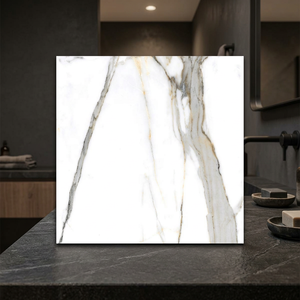 Baldosas de Porcelana Pulida Marrón Breccia, 600x600mm, Aspecto Mármol, Cerámica - Product Image 5
