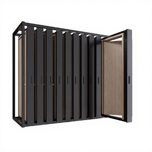 Huazhimeng stabilimento Showroom in metallo moderno portiera in legno portiera Pull-Push porta scorrevole campione telaio porta porta in legno espositore Rack - Product Image 1