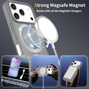 Hybride schokbestendige telefoonhoes met ringstandaard en magnetische matte afwerking voor iPhone 17 Pro Max, iPhone 16, 15, 14, 13, 12 Pro Max. - Product Image 3