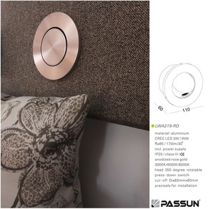 Lampade <span class=keywords><strong>da</strong></span> <span class=keywords><strong>Lettura</strong></span> per <span class=keywords><strong>Letto</strong></span> d'Albergo con Garanzia di 5 Anni, Lampada <span class=keywords><strong>da</strong></span> Comodino 3W di PASSUN Lighting - Product Image 2