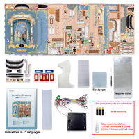 Kit de fabrication de serre-livres en bois écologique « Rêves Vénitiens » – Design découpé au laser pour scènes miniatures de la ville de Venise pour maison de poupée