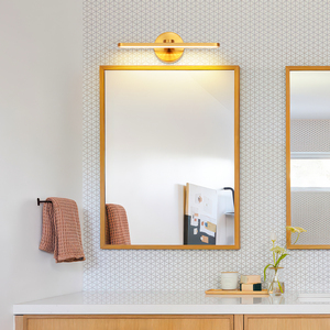 Modern Iron Frame <b>LED</b> Wall Lamp with Warm White <b>Light</b> Tape Switch for Bedroom and Bathroom Decor - Product Image 6
