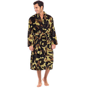 Albornoz con estampado de <span class=keywords><strong>camuflaje</strong></span> para <span class=keywords><strong>hombre</strong></span>, ropa de casa de lujo con forro polar, pijamas de <span class=keywords><strong>camuflaje</strong></span> - Product Image 6