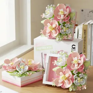 Set <span class=keywords><strong>de</strong></span> Bloques <span class=keywords><strong>de</strong></span> Plástico ABS Hechos a Mano para Niños, Ramos <span class=keywords><strong>de</strong></span> Rosas Eternas, Caja <span class=keywords><strong>de</strong></span> Flores - Product Image 2