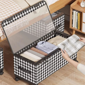 Boîte de <span class=keywords><strong>rangement</strong></span> de vêtements de grande capacité avec roues panier organisateur de <span class=keywords><strong>sous</strong></span>-<span class=keywords><strong>lit</strong></span> mobile anti-poussière pour vêtements et jouets <span class=keywords><strong>coffre</strong></span> de tri - Product Image 5