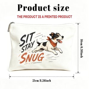 Borsa Cosmetica con Stampa 'Sit Stay Snug Dog' per Mamme, Figlie, Amiche, Adolescenti, Regalo Ideale, Pochette per Toilette, Borsa Regalo per Donne - Product Image 3