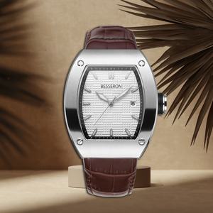 Relojes de pulsera triangulares para hombre, reloj mecánico automático de esqueleto de diseño resistente al agua de lujo Vintage dorado - Product Image 4