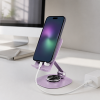 OEM/ODM Nouveau 360 °   Support de téléphone rotatif entièrement métallique, pliable, pour bureau, support de téléphone et tablette, vente en gros personnalisée