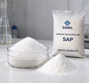 โซเดียมโพลีอะคริเลตชนิดเม็ด ยี่ห้อ SIMEL ขนาด 5-10 10-20 30-90 100 เมช โพลิเมอร์ดูดซับน้ำได้ดีเยี่ยม สารเคมีเสริม - Product Image 1