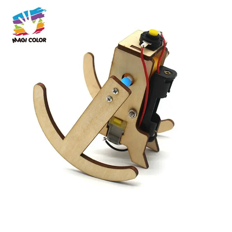Hot Selling Kids Educational Electric Model Kit Wooden DIY Walking Robot Toy W04G018