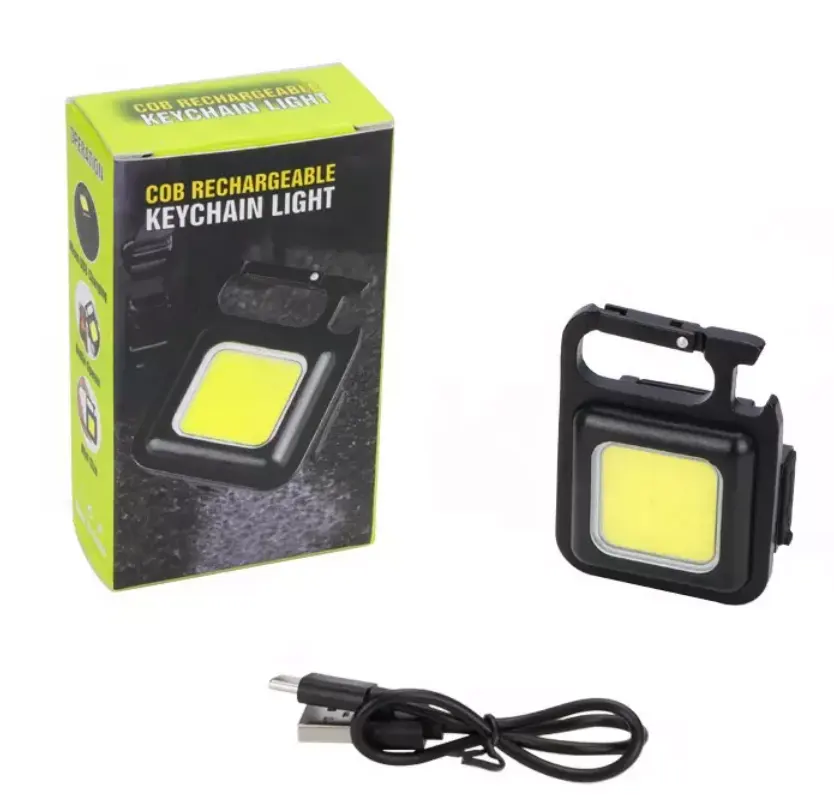 500 Lumens Portable Pocket Plástico Recarregável Impermeável Magnética Lâmpada de Inspeção Mini Carabiner Cob Keychain Led Work Lights