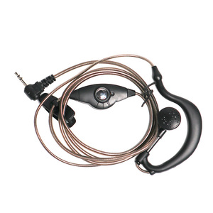 Auriculares walkie talkie con cable de aluminio negro transparente, gancho grande para la oreja, diseño intrauditivo, universales para teléfonos y dispositivos electrónicos. - Product Image 2