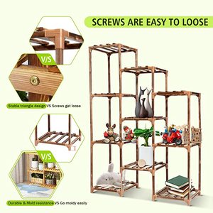 10-stufiger Holz pflanzenst änder Indoor Outdoor Leiter Pflanzen regal Pflanzen lager regal Organizer für Patio Garde - Product Image 2