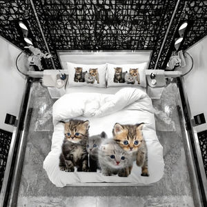 ชุดผ้าห่มนวมไมโครไฟเบอร์โพลีเอสเตอร์ทอแบบเรียบ 3 มิติ ลายสัตว์ พร้อมผ้าปูที่นอนรัดมุมและผ้าปูที่นอนแบบเรียบ ขนาดเตียงคู่ คิงไซส์ ซุปเปอร์คิงไซส์-ชิน่า - Product Image 3