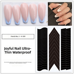 Autocollants de guide pour ongles French Tip TSZS, lignes souriantes en V, ongles en gel ondulés, vente en gros, produit de beauté pour ongles style Ins - Product Image 6