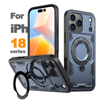 Étui de luxe pour iPhone 18 17 16 Pro Max Air Plus avec protection intégrale à 360° °   Support rotatif TPU+PC compatible avec la charge sans fil