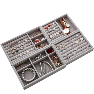 Tray Showcase Ring Luxury Display Velvet jewelry Storage Box jewelry Organizer