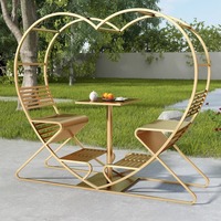 C-353 en forme de coeur Table chaise ensemble extérieur amour balançoire pour cours pittoresques taches célébrité Attraction décor mariages décor à la maison