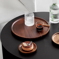 Plateau rond en bois massif de style vintage, plateau de service multi-tailles personnalisé, assiettes polies faites à la main, décoration d'intérieur pour les fêtes